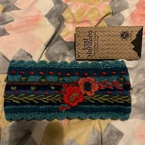 Lost Horizons wool headband. Fair trade winter knitted earmuff headband.